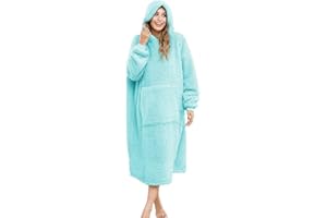 ililmmoe Übergroße Sherpa-Decke mit Kapuze für Damen und Herren, Lange Bequeme Sherpa-Decke, Sweatshirt, zotteliger Pullover, Plüsch, warm, gemütlich, Einheitsgröße