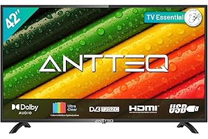 Antteq AB42D1 Televisore 42 pollici (TV 106 cm), Dolby Audio, LED, HDMI, lettore multimediale tramite USB, uscita audio digitale, triplo sintonizzatore DVB-C / T2 / S2, CI+