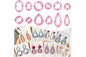 Keoker Konzentrische Kreis-Tonschneider für Polymer-Ton-Schmuck, 12 Formen, organische Polymer-Tonschneider für Ohrringe