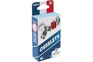 La Ducale – Jeu d’osselets en métal – Lot de 5 osselets - Jeu Traditionnel – Jeu de Voyage - Jeu d'adresse et de rapidité, Gris,Rouge