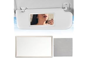 BAVOOTY Auto Specchio Cosmetico,Specchietto Auto,Specchietto Retrovisore per Auto Specchio,Specchietto per Visiera Auto,Specchietto per il Trucco per Auto,Specchio Cosmetico Autoadesivo,con Panno per occhiali