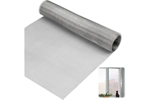 WHIZNOOK Malla Metalica Fina, Malla de Alambre 30 x 200cm Diámetro Del Agujero 1mm Malla de Alambre Tejido de Acero Inoxidable 22 Malla para Ventilación y Filtración, Puertas, Ventanas, Jardines y Vallas