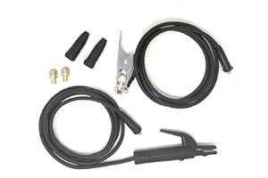 ELECTROMECANICA CANTABRIA ELCAN ELCAN Portaelettrodo professionale 300A e pinza di terra con 3 metri di cavo in rame ciascuno con 10-25 connettori montati e 2 connettori extra 35-50