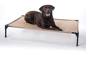 K&H Pet Products Haustierbett, erhöht, für alle Jahreszeiten, Netzstoff, groß, 76,2 x 107,7 x 17,8 cm, Hellbraun