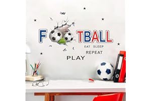 ANHUIB Football Wall Stickers,Football Stickers for Boys Bedroom,Football Wall Decal for Nursery,Soccer Sport Wall Sticker for Kids Room Teens Playroom Classroom Wall Decoration,Boys Room Accessories