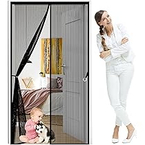 Zanzariera Magnetica Per Porte 110x230cm - Rete Fibra Vetro, Chiusura Automatica, Nero - Foto 10