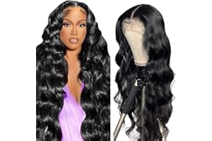 ZESLAERR Body Wig Human Hair Wig Parrucca Capelli Umani Pre Glueless Human Hair Wigs Pre Plucked Natural Hairline Glueless Body Wave Wigs For Women 5x5 Hd Lace 150% Density 32 Inch