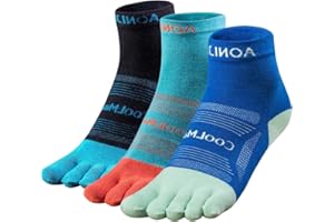 OrrinSports Toe Socks Coolmax Running Socks for Men Women 3 Pairs Athletic Breathable Five Finger Socks