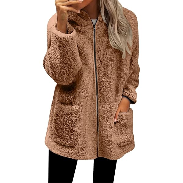 Teddy Cappotto Donna Giacca Pile Donna con Cappuccio Teddy Cappotto Giacca Termica Felpata Sherpa Fleece Jacket Donna Invernale Giubbotto Peloso Giacche Pile Felpate Teddy Orsetto Pelosa Donna S