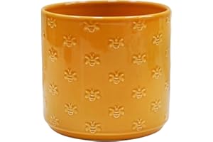 Ivyline Pflanzgefäß, Steingut, gelbe Biene, 17,5 x 17 cm