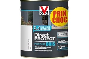 V33 Peinture bois extérieur Direct Protect® Blanc satin 2,5L prix choc