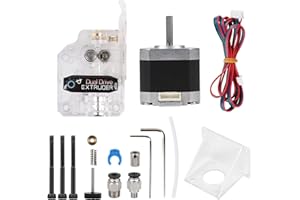 EFUTURETIME Kit Estrusore Bowden a Doppia Trasmissione Trasparente con Motore Passo-Passo Nema 17 2 Fasi 4 Fili 1,8 Gradi per Stampante 3D Anycubic Tevo Tornado Cr10, per 1,75 mm Pla Abs Tpu Petg