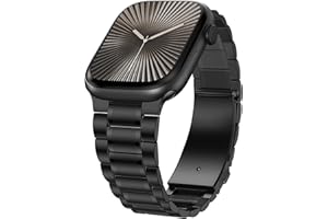 Dolstrap Stainless Steel Straps Compatible with Apple Watch Strap 42(Series 11/10)/41/40/38mm, Men/Women Metal Replacement Band Compatible for iWatch SE3-1 Series 11 10 9 8 7 6 5 4 3-1, Black