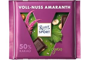 Ritter Sport Voll-Nuss Amaranth (chocolat végan sans lactose avec des noisettes et de l’amarante) 100g