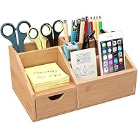 HOMFA Bambus Schreibtisch Organizer Aufbewahrungsbox Organisation Stiftebox Stifteköcher Stiftehalter…