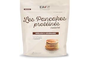 EAFIT Les Pancakes Protéinés Nature - 400g - 16g de protéines - 3g de BCAA par portion de 3 PANCAKES - FAIBLE en Matières Grasses