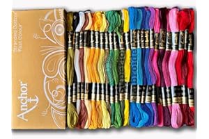 ANCHOR STRANDED COTTON New 50 Anchor Cotton Cross Stitch Embroidery Threads Skeins Colour 100% Cotton Thread Floss UK/Pack of 50 Specail Edition UK Free P&P