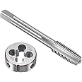 sourcing map M9 x 1.25mm Metric Tap and Die Set, Machine Thread Screw Tap with Round Threading Die, Tap & Die Kit for Nut Screw Bolt Thread Repair