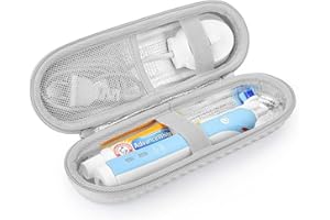 PhD Keisi Reiseetui für elektrische Zahnbürste für Braun Oral B Pro 1/2 2900, 2000, 2500, 200, 750, SmartSeries, Smart 4 mit Zubehöraufbewahrung, tragbares Hartschalen-Reiseetui, Silber