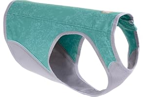 RUFFWEAR Gilet per cani con cerniera, copertura di raffreddamento con pettorina e portale di piombo, SPF 50+ protezione solare per mantenere gli animali freschi, Aurora Teal (piccolo, 56-69 cm)