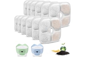 OrdasPet 12 Stück Filter Katzenbrunnen, Haustier Wasserbrunnen Ersatz Wasserfilter mit dreifacher Wirkung für 43717 Trinkbrunnen für Katze