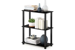 Furinno Scaffale Multifunzione 3 ripiani Americano/Black Tubo rettangolare