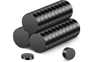 Wukong 30 Pezzi Nero Magneti al neodimio, 12x3mm Piccole Calamita Extra Forti Mini Magnete per Frigo, Lavagne, Artigianato, Mappe, Officina e Ufficio