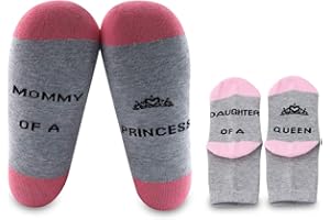 MYSOMY Mother and Daughter Matching Socks Mother of a Princess Daughter of a Queen Mother Baby Gifts
