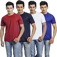 Besties All Season Men's Polyester Dry Fit Round Neck Sports/Gym/Regular Fit T-Shirt - Pack of 4