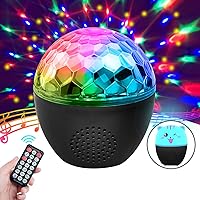 Discokugel, NINECY Partylicht 16 Farbe Musikgesteuert, Kabelloses Discolicht mit bluetooth Lautsprecher/Fernbedienung…