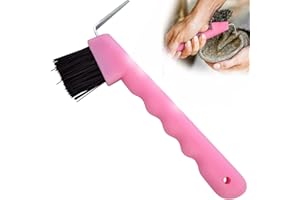 Jeffers Equine Hoof Pick & Brush, Pink– Horse Hoof Cleaning Tool for Grooming, Farrier, Equestrian Care – Durable Hoof Pick with Stiff Bristles – 4 inch Easy Grip Handle
