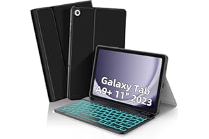 XIWMIX Backlit Keyboard Case for Samsung Galaxy Tab A9 Plus 11 Inch 2023, Slim Stand Cover with Detachable Wireless Keyboard for Galaxy Tablet A9 Plus SM-X210/X216/X218, Black