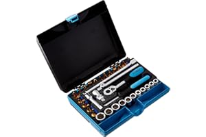 HAZET 854-1 I 33-częściowy zestaw narzędzi, napęd: kwadrat 6,3 mm (1/4 cala), przenośna walizka narzędziowa I w tym grzechotka i nasadki do obsługi ręcznej