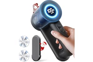 FEELNEEDY Levapelucchi Elettrico, 2 in 1 Togli Pelucchi Elettrico con Spazzola Anti Pelucchi, 2000 mAh Batteria Ricaricabile Integrata, 2 Lame Sostituibili, 3 Velocità Regolabili, Display LED, Cavo USB-C