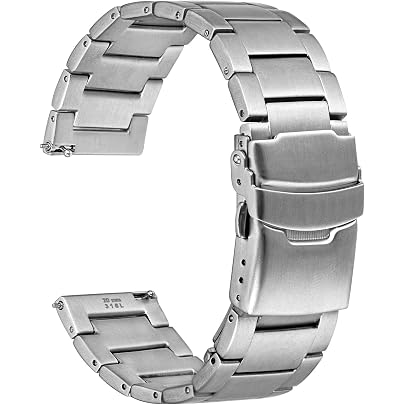 CeiBand Cinturino in Metallo 18MM 20MM 22MM Acciaio Inossidabile Cinturin di Ricambio 18MM 20MM 22MM Braccialetto per Orologio Intelligente e Orologio Tradizional - Nero