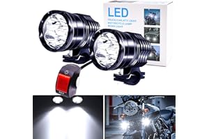 Ourbest Motorcycle Daytime Running Driving Lights, 2Pcs 40W Spotlights Fog Lights, High/Low/Flash Mode, 12V-80V Front Universal Headlight For Motorbike Truck 4x4