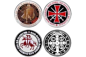 Dianzan Templar Knights Brosch, Vintage Cross Badge, Rund Lapel Pin för Ryggsäck, Keps, Kläder, Handväska, Plånbok, Modetillb