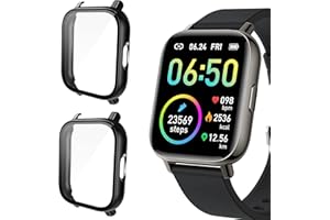 Polyjoy Hard PC Protective Case Compatible with Smartwatch P32 Glory Fit 1.69 inch, Black*2