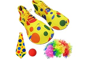 Benaewa 4 Pcs Clown Set, Rainbow Clown Costume Shoes for Accessories Cosplay, Theme Party