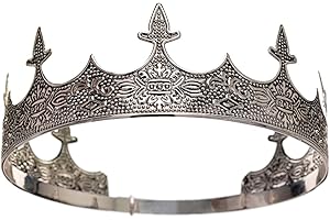 SWEETV - Corona de rey para hombre, tiara de príncipe, corona real para boda, cumpleaños, fiesta de graduación, decoración de Halloween, Alexander