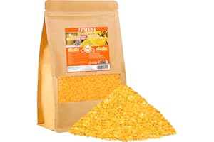 JEMESI 1KG Pellets de Cera de Abeja Amarilla - 100% Pura Pastillas de Cera de Abejas, Aptas para Cosmética Natural y Fabricación de Velas