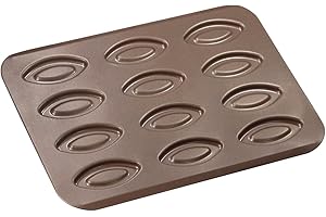 GOBEL - Plaque 12 Barquettes - 32x23,5x0,7 cm - Biscuits Pâtisserie - Acier - Revêtement Antiadhérent Bicouche Garanti sans PFAS - Qualité Professionnelle – Fabriqué en France