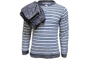 Luga Pigiama Uomo Invernale Caldo Pile SOFFICE Coral Maglia Pantalone M L XL XXL PCC