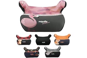 Nania – Rehausseur ceinturé ALPHA 126-150 cm R129 i-Size – Pour les enfants de 8 à 12 ans – Fabrication Française - Avec accoudoirs (Flamingo)