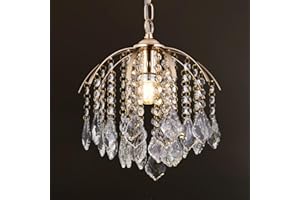 FRIXCHUR Kleine Kristall Kronleuchter Gold Kristall Pendelleuchte Flush Mount Deckenleuchte Kronleuchter Einstellbare Länge Kristall Kronleuchter für Flur Schlafzimmer Esszimmer Mädchen Zimmer Schrank E26