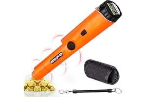 ALFFREUDE Portable Metal Detector IP66 Waterproof Metal Pointer Professional Metal Detector Pinpointer with Built-in LED Indicator/Alarm Light/360° Scan/Holster for Gold Coin Hunt, Relics, Jewellery