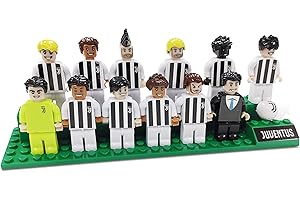 Mondo - Bricks Team Juventus National Soccer Club Toys-Brick F.C Collection-Steam Gracze i trener czarny-25592, kolor biały czarny, 25592