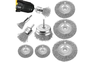 AONGRAY 8-częściowy zestaw szczotek drucianych do gruntownego czyszczenia, trzpień 1/4 cala do czyszczenia rdzy, nasadka wiertnicza, idealna do domu, ogrodu, wszechstronne możliwości zastosowania