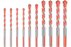 HEOZHUYI Zestaw Wiertel Trójkątnych, Wielofunkcyjne Wiertło do Płytek, Wiertło do Przebijania, Uniwersalne Wiertło do Betonu, Płytek, Szkła, Ceramiki, Cegły, Drewna, Plastiku, Rozmiary 6/8/10/12 mm