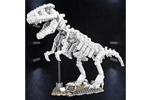 QLT QIAOLETONG Jurassic Dinosaurier Skelett Baustein Set, kreatives T-Rex Luminous Bauspielzeug für Erwachsene, leuchtet im Dunkeln, Weihnachts-, Halloween- und Neujahrsgeschenk für Kinder von 8–14+ (435 Teile)